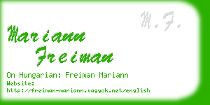 mariann freiman business card